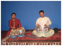 Accompanying santoor player Madan Oak in a TV program